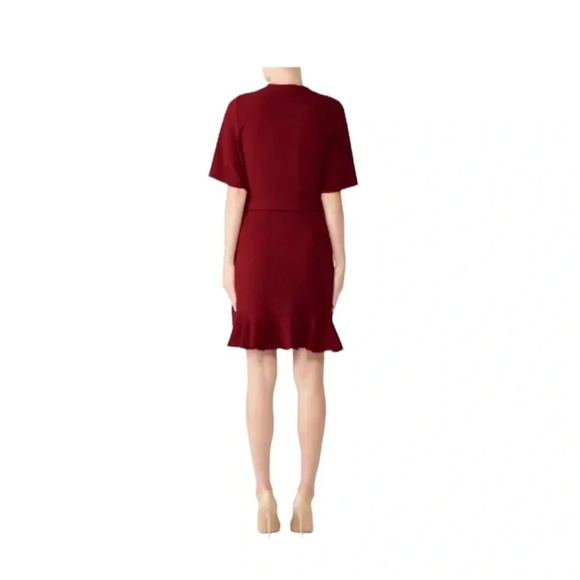 Stylestalker Natalie Red Burgundy Wrap Dress V-neck Short Sleeves Size M RTR - Picture 2 of 8